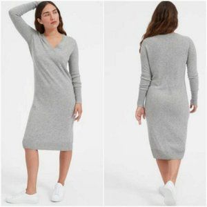 NWOT Everlane Cashmere V-Neck Midi Sweater Dress S